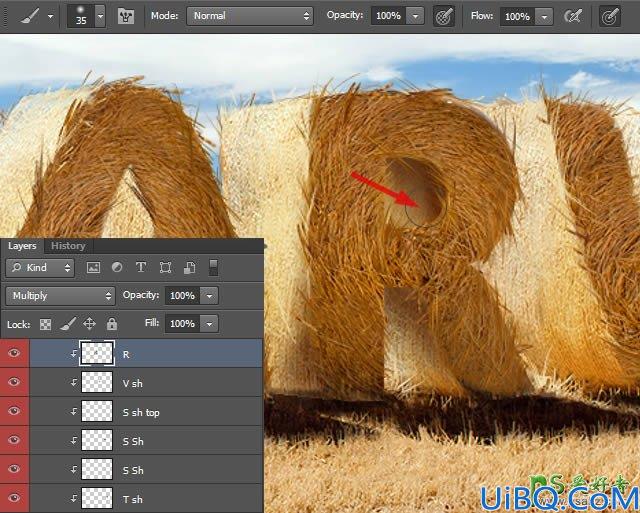 Photoshop立体字教程：设计一例个性十足的草堆立体字-草堆字体效果