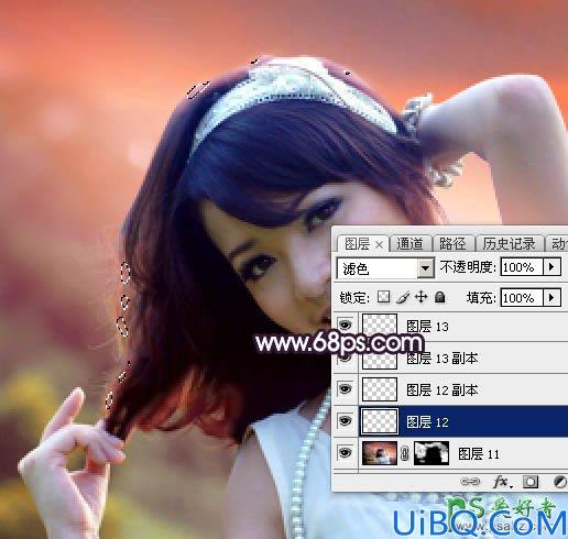 Photoshop给泛白效果的甜美女生性感照片调出唯美的晨曦色