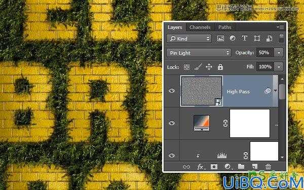 运用Photoshop纹理素材和图层样式设计一例超逼真质感的金色砖块字体特效