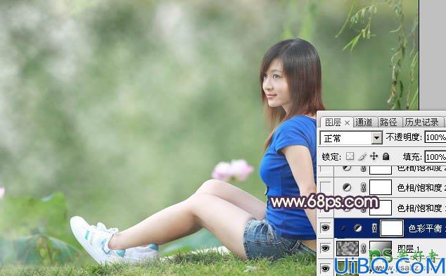 Photoshop美女图片调色教程：给户外可爱妹妹艺术照片调出古典黄褐色效果