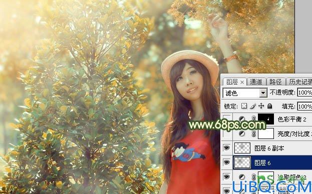 Photoshop美女图片调色教程：给可爱的少女成年图片调出梦幻的橙色调