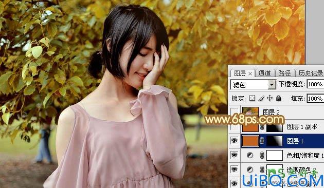 Photoshop美女图片调色教程：给唯美的青春少女外景照调出晨曦阳光色彩
