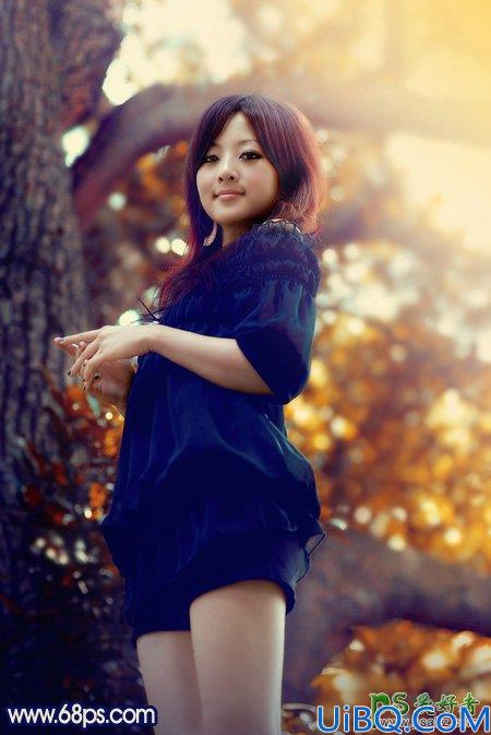 Photoshop调色教程：给性感美腿女孩儿生活照片调出斑斓的霞光暖色