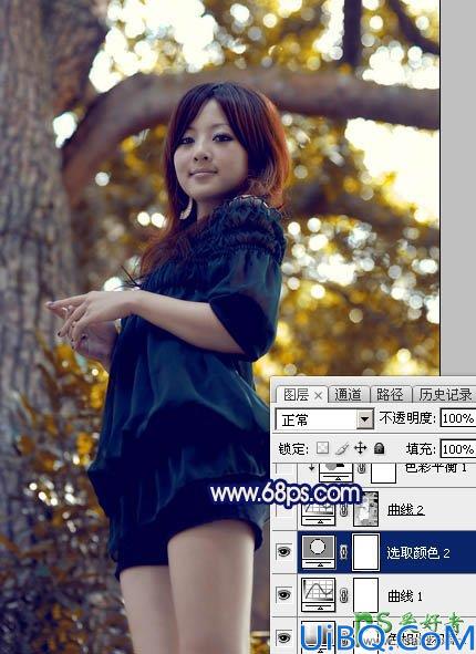 Photoshop调色教程：给性感美腿女孩儿生活照片调出斑斓的霞光暖色