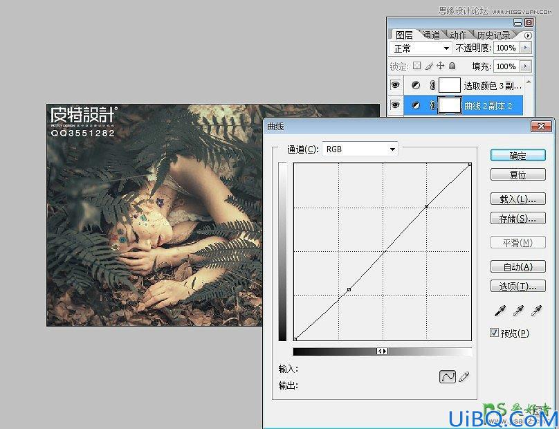 photoshop给森林中自拍的少女唯美写真照调出高端中性色彩