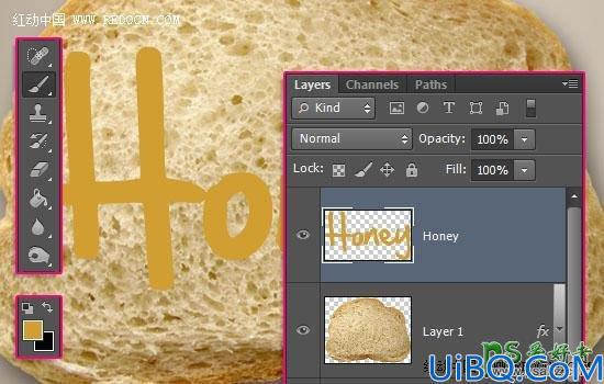 Photoshop打造光滑质感的蜂蜜字，黄色个性的蜂蜜字体制作教程
