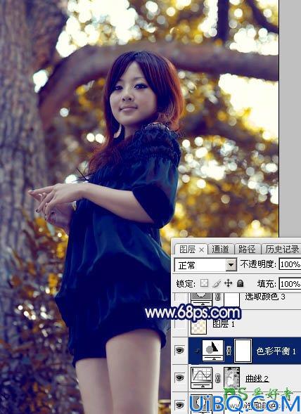 Photoshop调色教程：给性感美腿女孩儿生活照片调出斑斓的霞光暖色