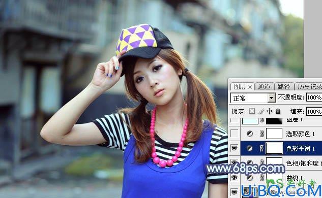Photoshop给甜美的果子妹妹调出好看的蜜糖色，果子美女艺术色彩
