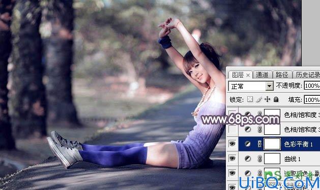 Photoshop给晨曦中的果子美女写真图片调出柔美的中性灰红色效果