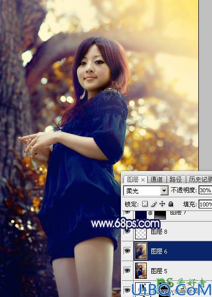 Photoshop调色教程：给性感美腿女孩儿生活照片调出斑斓的霞光暖色