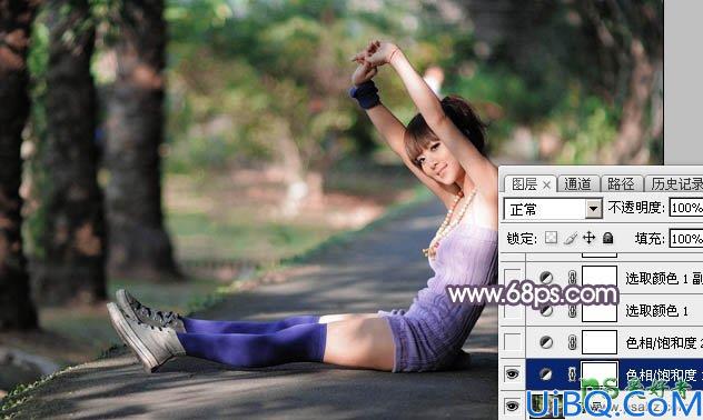 Photoshop给晨曦中的果子美女写真图片调出柔美的中性灰红色效果