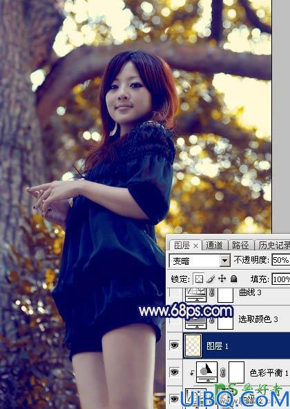Photoshop调色教程：给性感美腿女孩儿生活照片调出斑斓的霞光暖色