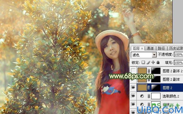 Photoshop美女图片调色教程：给可爱的少女成年图片调出梦幻的橙色调