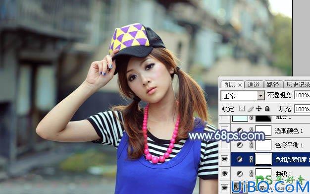 Photoshop给甜美的果子妹妹调出好看的蜜糖色，果子美女艺术色彩