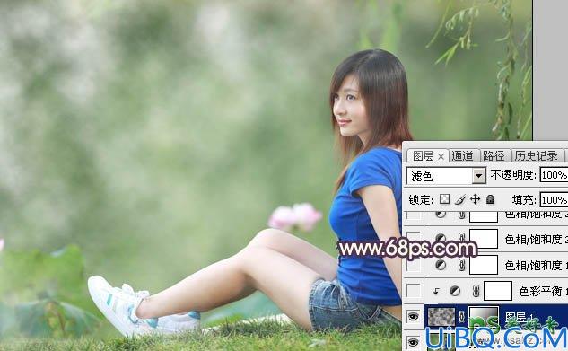 Photoshop美女图片调色教程：给户外可爱妹妹艺术照片调出古典黄褐色效果