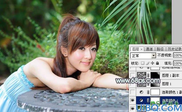 Photoshop调色教程：给极品绝色美女艺术照调出甜美的淡调中性色彩