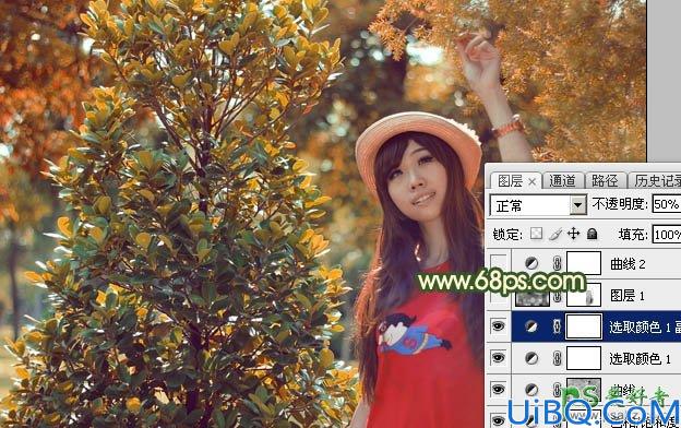 Photoshop美女图片调色教程：给可爱的少女成年图片调出梦幻的橙色调