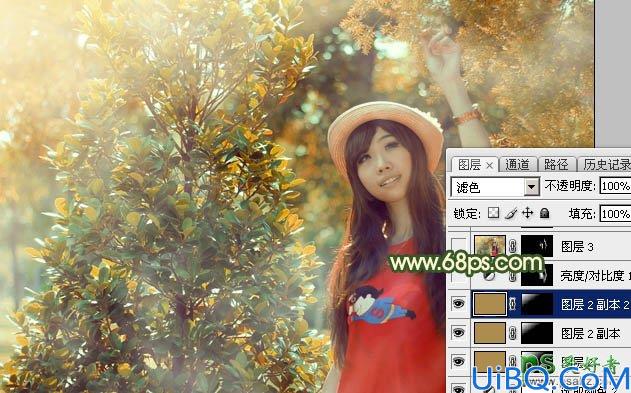 Photoshop美女图片调色教程：给可爱的少女成年图片调出梦幻的橙色调