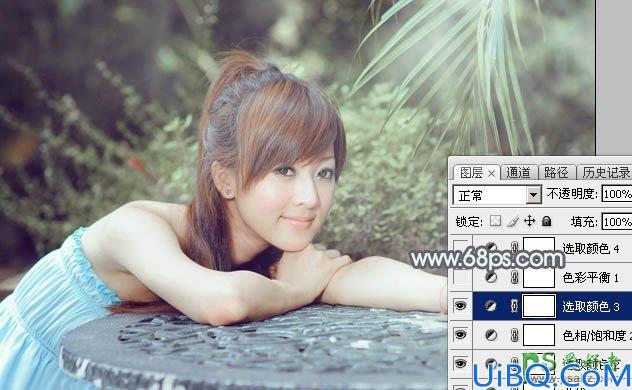 Photoshop调色教程：给极品绝色美女艺术照调出甜美的淡调中性色彩