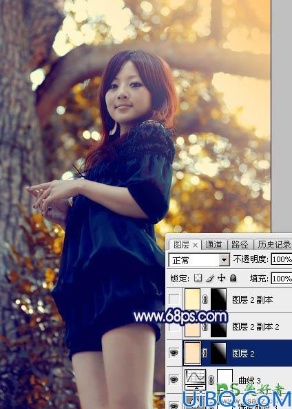 Photoshop调色教程：给性感美腿女孩儿生活照片调出斑斓的霞光暖色