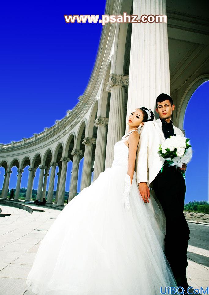 学习用photoshop给浪漫的婚纱照调出模仿v2视觉的一种婚片效果