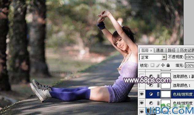 Photoshop给晨曦中的果子美女写真图片调出柔美的中性灰红色效果
