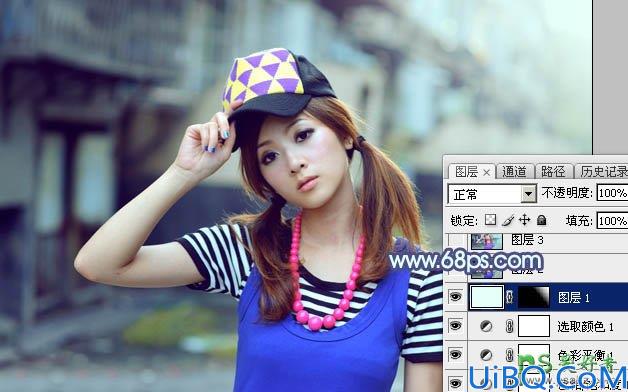 Photoshop给甜美的果子妹妹调出好看的蜜糖色，果子美女艺术色彩
