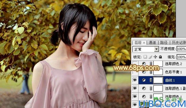 Photoshop美女图片调色教程：给唯美的青春少女外景照调出晨曦阳光色彩