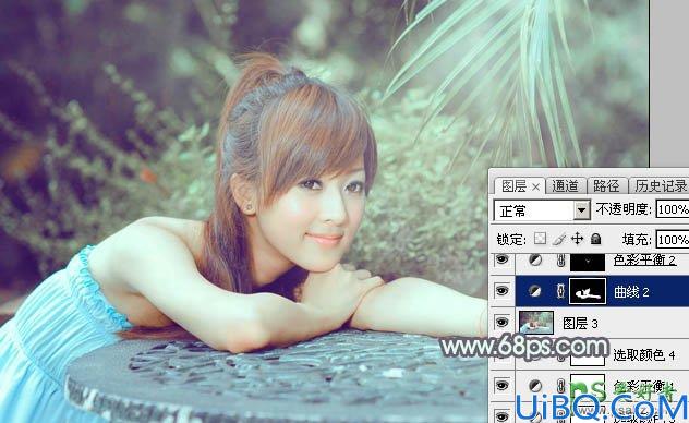 Photoshop调色教程：给极品绝色美女艺术照调出甜美的淡调中性色彩