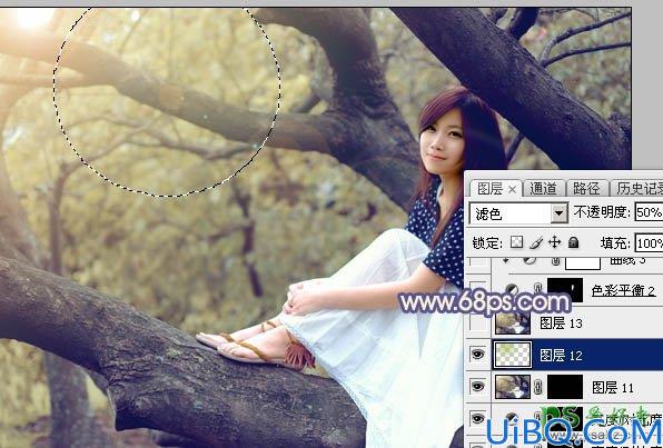 Photoshop调色教程：给可爱的小妹妹外拍写真图片调出秋季晨曦效果