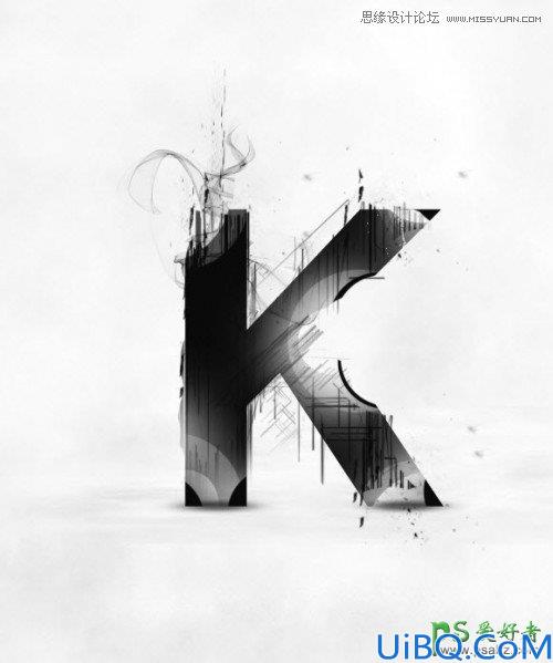 Photoshop文字特效制作实例教程：教您打造黑白抽象风格艺术字