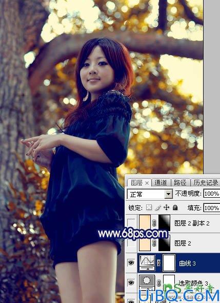 Photoshop调色教程：给性感美腿女孩儿生活照片调出斑斓的霞光暖色