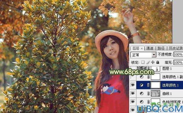Photoshop美女图片调色教程：给可爱的少女成年图片调出梦幻的橙色调