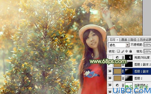 Photoshop美女图片调色教程：给可爱的少女成年图片调出梦幻的橙色调