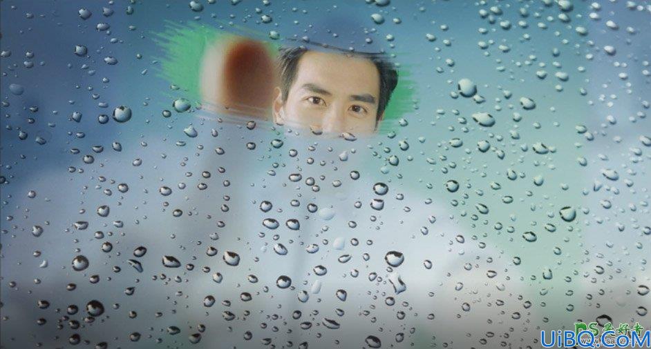 利用photoshop合成技术打造雨雾玻璃中的人物影像。
