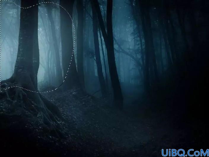 Photoshop经典合成实例：创意打造暗夜森林中的美少女场景，月光下的精灵