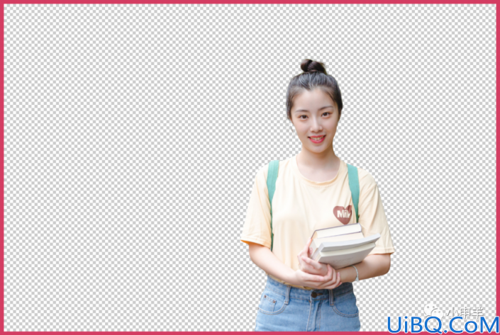 Photoshop人物扣图教程：给校园拍摄的清纯学生妹妹照片扣图换背景色。