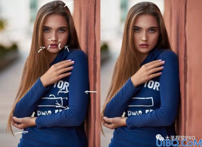 Photoshop人像修图美化教程：给自然光下拍摄的mm人像进个精细磨皮美化。