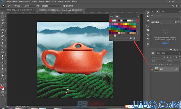 Photoshop颜色工具使用教程：学习色板面板的基本设置操作。