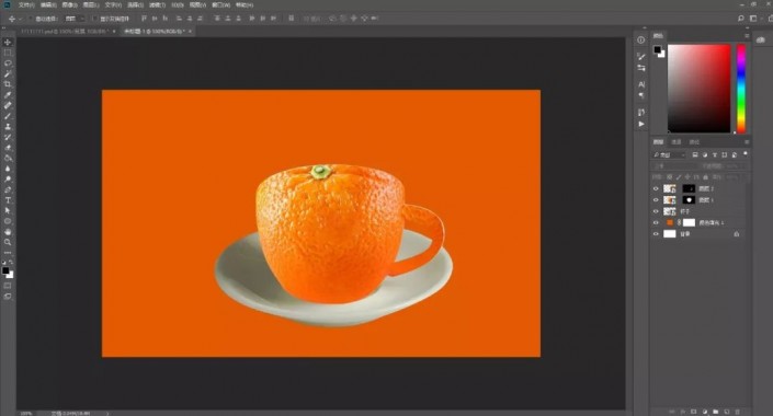 Photoshop合成实例教程：创意打造一款橙子杯子个性图片。