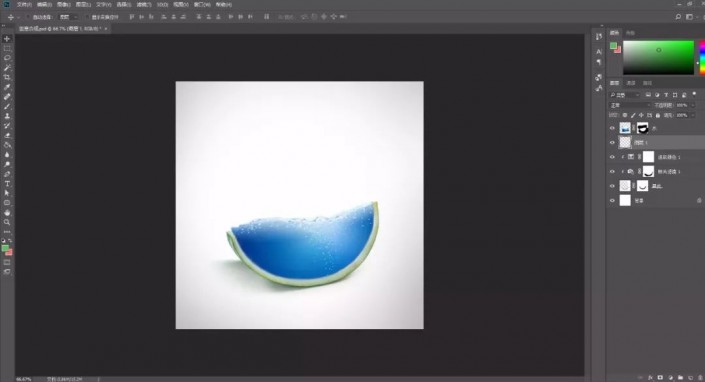 Photoshop合成教程：创意打造蓝色海洋场景西瓜图片，西瓜与海洋场景合成