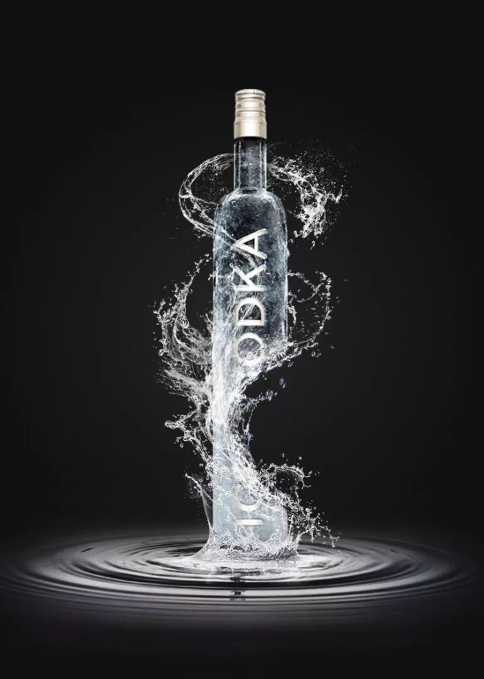 Photoshop合成实例：创意打造一个水花飞溅效果的酒瓶，创意水花酒瓶。