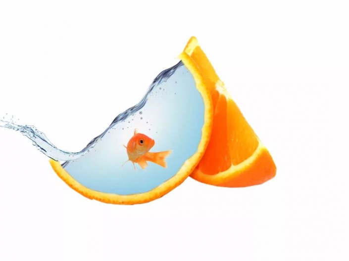 场景合成，在Photoshop中合成一款橙子鱼缸