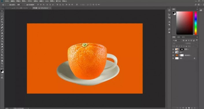 创意合成，制作一款创意橙子杯子