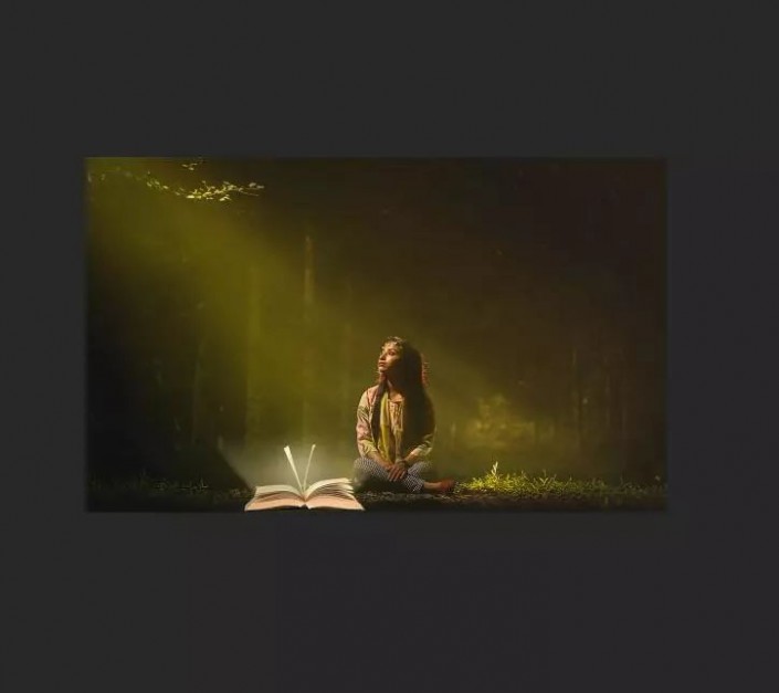 Photoshop奇幻合成实例：打造梦幻森林中的蓝色少女精灵修仙的场景。