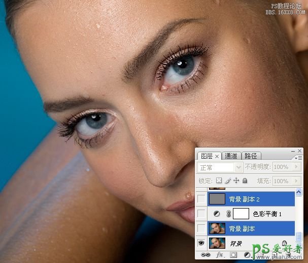 Photoshop皮肤磨皮教程：给国外性感美女人像进行皮肤磨皮，让皮肤更有质