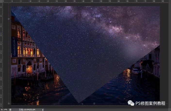 图片效果，通过Photoshop把普通夜景照片制作成银河效果照片