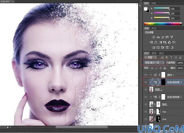 打散效果，通过Photoshop给人物脸部制作一种破碎效果的打散人像照片