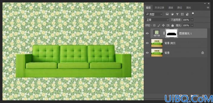 Photoshop图形绘制教程：利用图层混合模式制作画布沙发，布艺沙发图形。