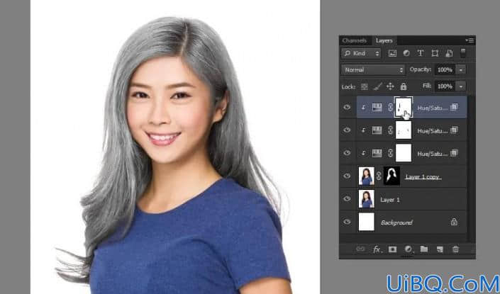 头发颜色，用Photoshop给人物的头发换发色